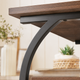 C-Shaped End Table with 3-Tier Shelves – Industrial Wood and Metal Sofa Side Table