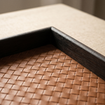 Decorative Storage Tray Woven PU Leather – Desk Vanity Jewelry Organizer Home Decor