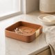 Leather Valet Tray with Gold Accents – Desk Organizer Key Tray Catchall Tray