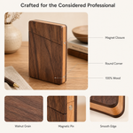 Slim Wood Card Case – Magnetic Business Card Holder, Walnut Desk Organizer Gift