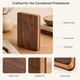 Slim Wood Card Case – Magnetic Business Card Holder, Walnut Desk Organizer Gift