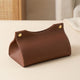 Leather Tissue Holder – Compact Napkin Dispenser for Coffee Table Desk Bathroom Car Storage