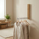Wall Mounted Clothes Drying Rack – Collapsible Wood Hanger Organizer for Laundry Room Bedroom