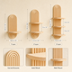 Wooden Arch Wall Shelf – Geometric Floating Shelf, Natural Wood, Modern Home Decor