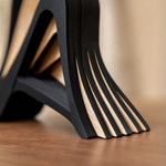 Abstract Wood Sculpture – Layered Minimalist Statue for Shelf, Desk and Living Room Decor