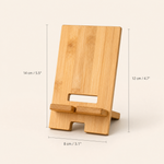 Bamboo Phone Stand – Desk Phone Holder for Charging, Tablet, Home Office Decor