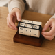 Rotating Perpetual Desk Calendar – Manual Roll Wheel Date Display, Wood Base