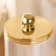Apothecary Jar Set with Gold Tray – Qtip Holder Bathroom Organizer Canister