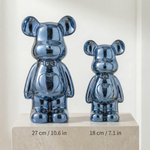 Metallic Ceramic Teddy Bear Statue – Modern Home Decor