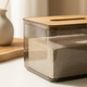 Tissue Holder with Bamboo Cover – Modern Minimalist Organizer for Desk Vanity Countertop Storage