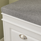 Shoe Storage Bench with Cushion – 2 Flip Drawers Entryway Seat White Hallway
