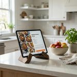 Wooden Cookbook Stand – Freestanding X-Shaped Book Holder for Kitchen & Minimalist Tablet Display