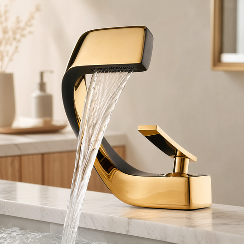 Basin Faucet Deck Mounted – Single Hole Hot Cold Brass Mixer Tap for Bathroom Sink