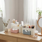 Makeup Storage Box – Multi-Compartment Desktop Organizer with Drawer for Bathroom Vanity Countertops