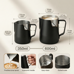 Coffee Latte Scale Cup – 304 Stainless Steel Milk Frothing Pitcher with Internal Scale