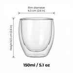 Double Wall Glass Coffee Mug – Heat Resistant Borosilicate Cup for Hot and Cold Drinks