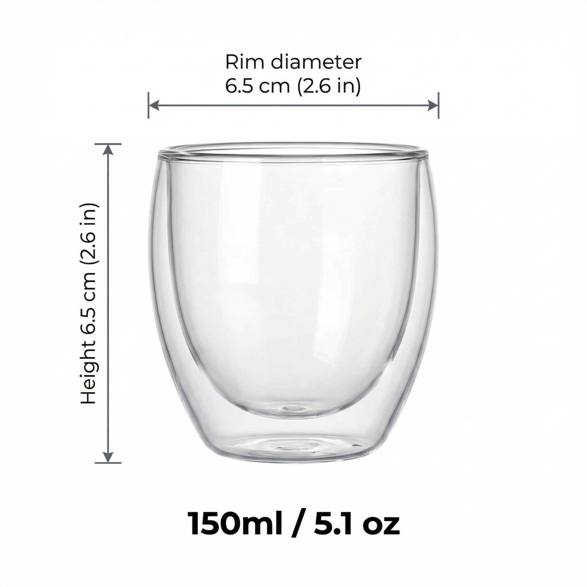Double Wall Glass Coffee Mug – Heat Resistant Borosilicate Cup for Hot and Cold Drinks