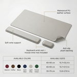 Leather Desk Mat with Wrist Rest – Waterproof, Keyboard Mouse Support, Office & Gaming Setup