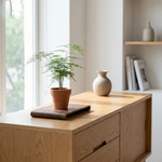 Wooden Riser Stand – Curved Display Platform for Tea Service, Kitchen Counter, Desk Home Decor
