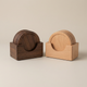 Wooden Coaster Set with Holder – 6 Round Coasters with Storage Stand for Kitchen & Living Room