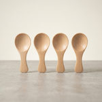 Mini Wooden Spoons Set of 4 – Natural & Dark Wood, for Spices and Condiments