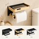 Toilet Paper Holder with Shelf – Wall Mount Aluminum Phone Storage Bathroom Organizer