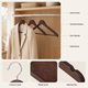Wooden Coat Hangers with Non-Slip Bar – Suit Jacket Shirt Closet Storage Set