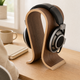 Wooden Headphone Stand – Curved Walnut Desk Holder Display for On-Ear Headphones