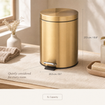 Gold Step Bin 5L – Champagne Steel Pedal Trash Can for Bathroom or Kitchen