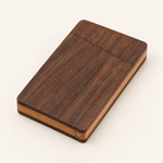 Slim Wood Card Case – Magnetic Business Card Holder, Walnut Desk Organizer Gift
