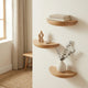 Wooden Floating Shelf – Semicircle Wall Mount for Small Spaces, Minimalist Home Organization