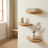 Wooden Floating Shelf – Semicircle Wall Mount for Small Spaces, Minimalist Home Organization