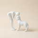 Abstract Human and Dog Sculpture – Minimalist Figurine for Desk, Shelf, Living Room Decor