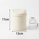 Mini Desk Trash Can – Swing Lid Waste Bin for Bedroom, Bathroom & Desktop