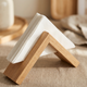 Wooden Napkin Holder – Triangular Tabletop Organizer for Kitchen Bathroom Dining Room Decor