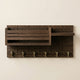 Wall Mounted Key Rack – Entryway Organizer with Shelf, 6 Hooks, Rustic Wood for Home, Hallway