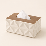 Geometric Tissue Box Holder – Minimalist Desktop Storage Organizer for Home Office