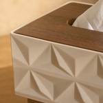 Geometric Tissue Box Holder – Minimalist Desktop Storage Organizer for Home Office