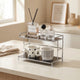 Countertop Organizer – Double Layer Iron and Acrylic Rack for Desk Bathroom Kitchen Entryway
