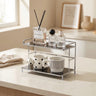 Countertop Organizer – Double Layer Iron and Acrylic Rack for Desk Bathroom Kitchen Entryway