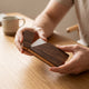 Slim Wood Card Case – Magnetic Business Card Holder, Walnut Desk Organizer Gift