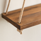 Wood Rope Hanging Wall Shelf – Pine Floating Shelves for Plants Home Decor Display
