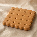 Wooden Biscuit Coaster – Cute Cookie Shape Desk Pad, Housewarming or Birthday Gift