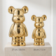 Metallic Ceramic Teddy Bear Statue – Modern Home Decor