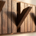 Walnut Wall Coat Rack – Piano Key Design Hooks for Entryway Bedroom Bathroom Minimalist Decor