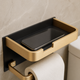 Toilet Paper Holder with Shelf – Wall Mount Aluminum Phone Storage Bathroom Organizer