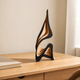 Abstract Wood Sculpture – Layered Minimalist Statue for Shelf, Desk and Living Room Decor