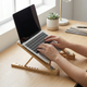 Walnut Wood Foldable Laptop Stand – 8 Level Height Adjustable for 11–17 Inch Laptops