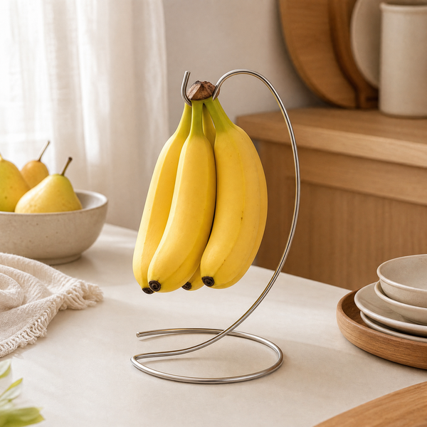 Banana Holder Stand – Modern Metal Hanger Tree for Kitchen Counter Fruit Storage