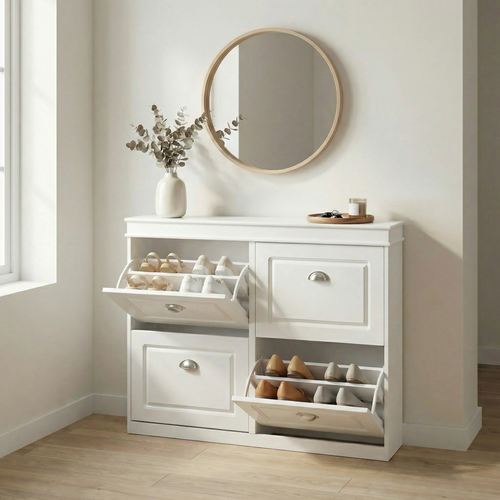 4-Door Shoe Rack – 8 Shelves, Shoe Storage Cabinet, Home Furniture